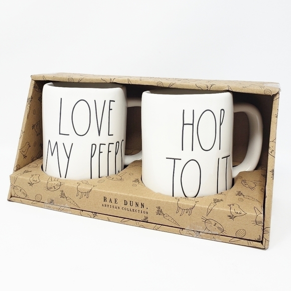 Rae Dunn Other - RAE DUNN Easter Love My Peeps Hop to It mug set